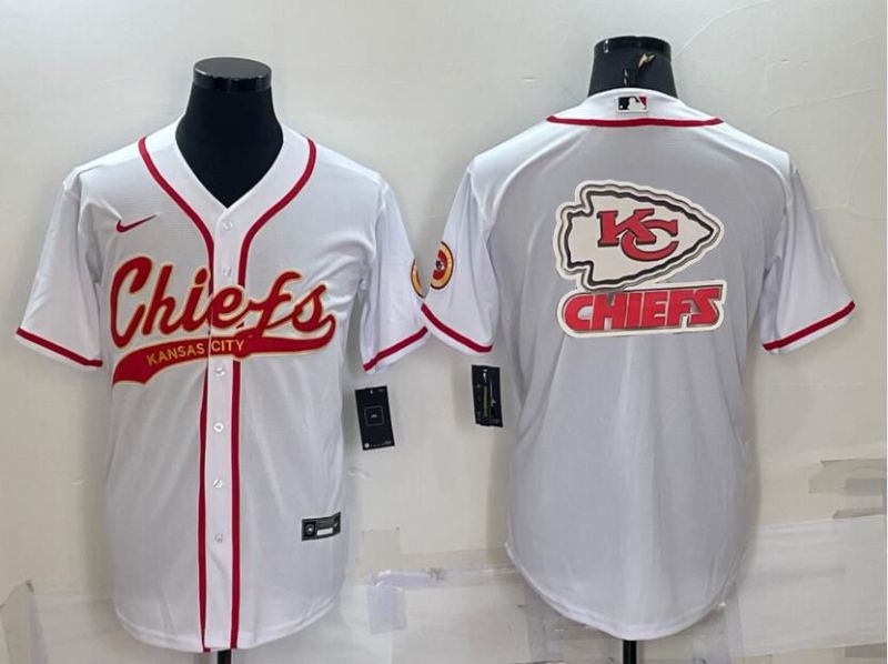 Men Kansas City Chiefs Blank White 2022 Nike Co branded NFL Jerseys1